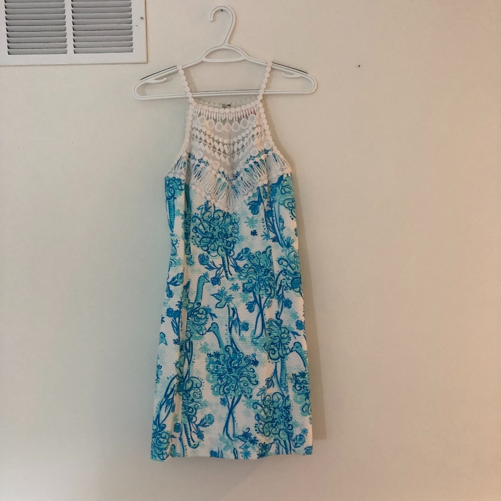 lilly pulitzer mini dress with lace top